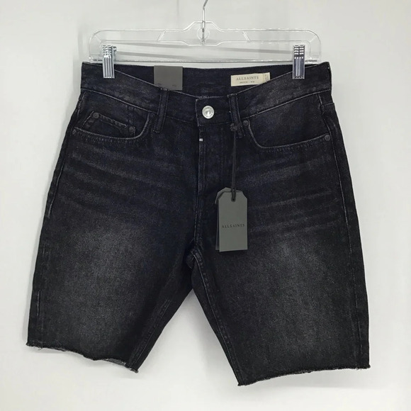 All Saints “Switch” Men’s Skinny Short Washed Black Denim Summer NWT Size 28 - Picture 2 of 8